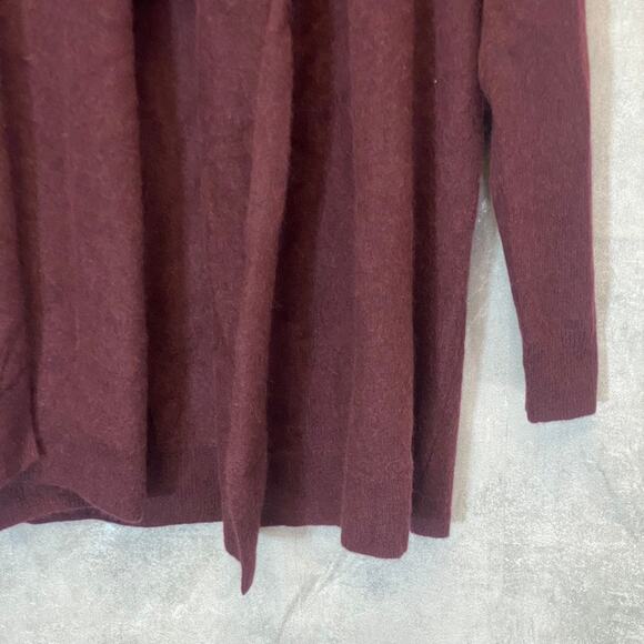 C BY BLOOMINGDALES Cashmere Women's Dark Raisin Open-Front Cardigan SZ XS - Picture 5 of 8